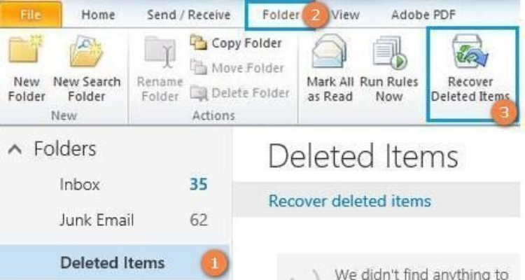 Hướng dẫn cách khôi phục email đã xóa vĩnh viễn trong Outlook