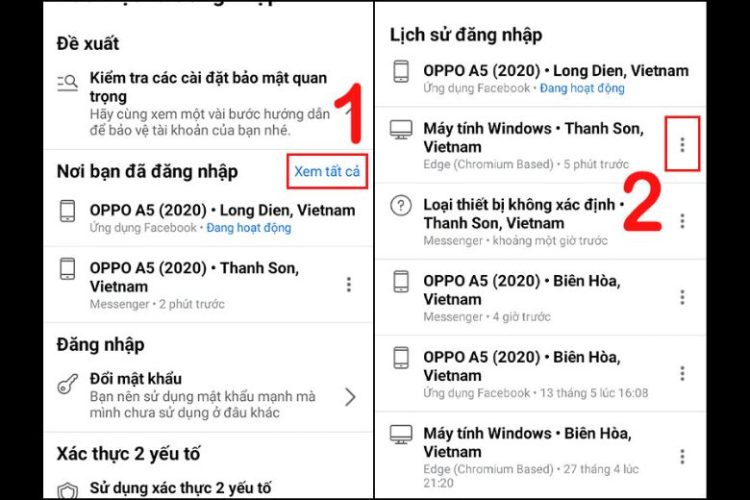 hướng dẫn cách xem lịch sử đăng nhập Facebook trên điện thoại