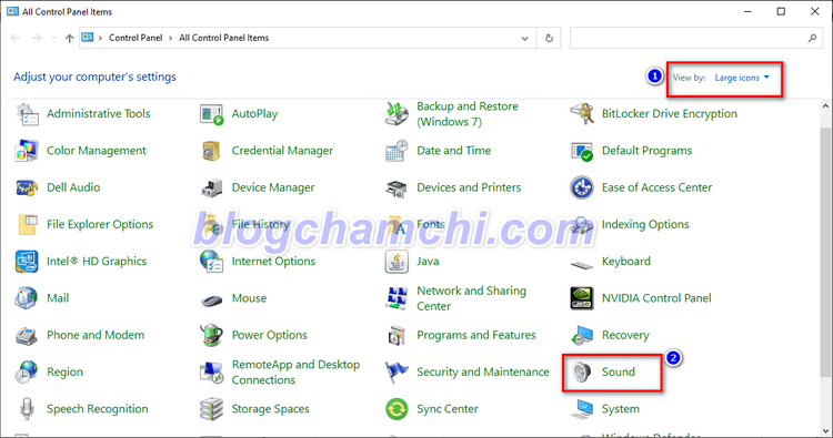 Tăng/ giảm âm lượng trên máy tính/ laptop windows 10 bằng Control Panel