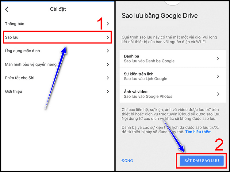 Sử dụng Google Drive khi iCloud báo đầy bộ nhớ trên điện thoại iPhone