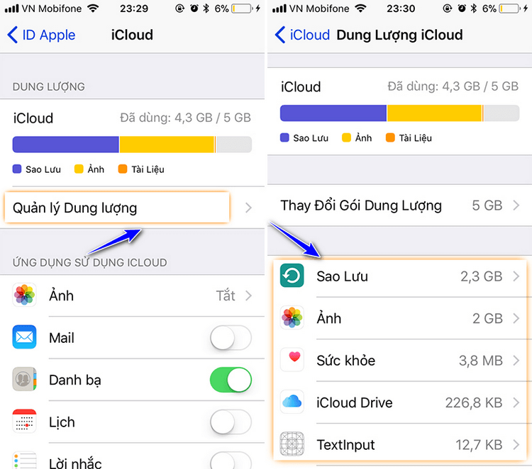 Kiểm tra tại sao iCloud đầy?