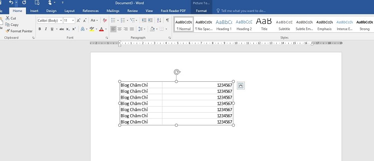 Kết quả sau khi chuyển file Excel sang ảnh