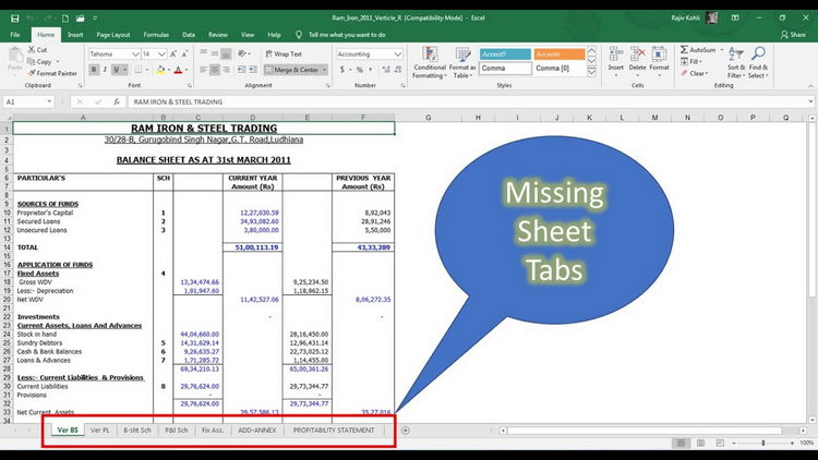 Tại sao Excel không hiển thị Sheet?