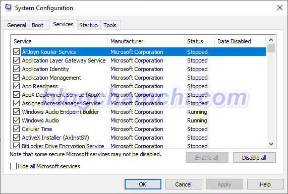 Sửa lỗi file explorer.exe bằng vô hiệu hoá các ứng dụng khởi động cùng Windows