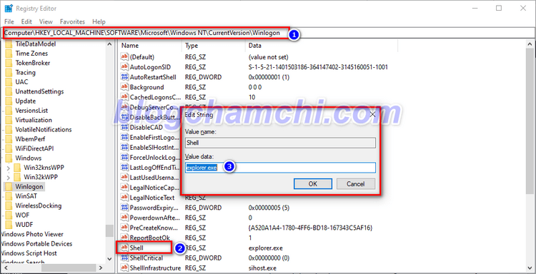 Xử lý lỗi file explorer.exe bằng cách xóa file Load trong Registry Editor