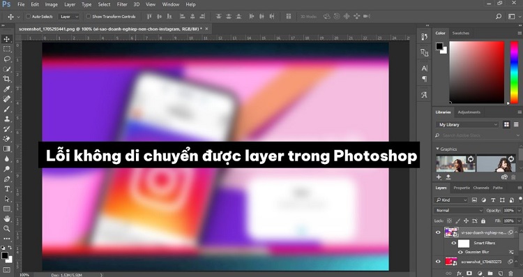 Khắc phục lỗi không di chuyển được layer trong Photoshop