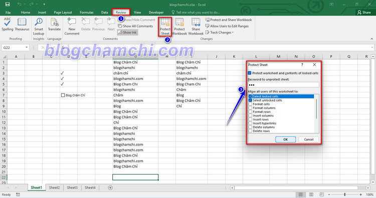 Đặt pass file Microsoft Excel không cho chỉnh sửa cho Sheet bất kỳ