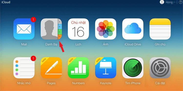 Lấy lại danh bạ trên iPhone từ iCloud.com