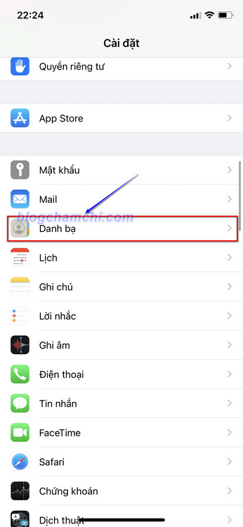 Lấy danh bạ tư iCloud trực tiếp trên iPhone