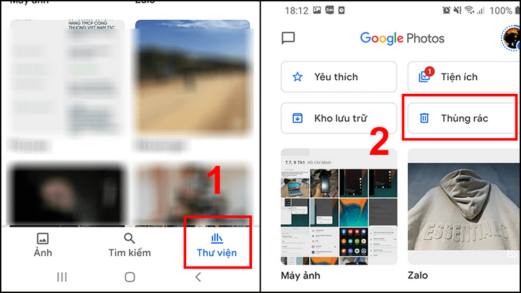 Khôi phục ảnh đã xóa trên điện thoại Android từ Google Photos