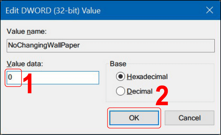 Sử dụng Registry Editor để kích hoạt tùy chọn đổi hình nền cực dễ