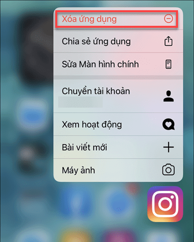 Xóa và cài đặt lại ứng dụng Instagram