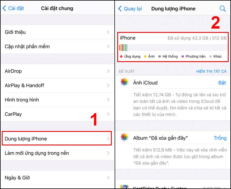 Xử lý chụp ảnh mà không lưu được trên iPhone do bộ nhớ đầy