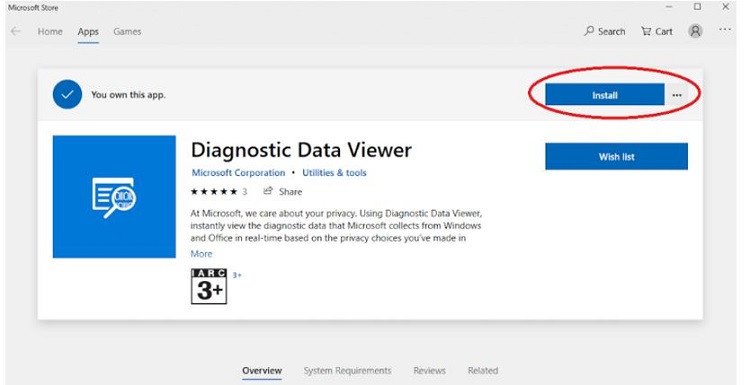 Kích hoạt Diagnostic Data Viewer trên Windows 10 bước 4