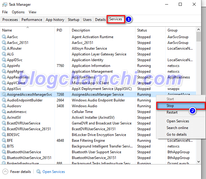 Dừng ứng dụng không cần thiết trên windows 10