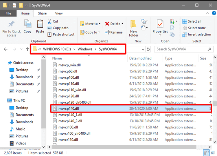 Khắc phục lỗi MSVCP140 dll is missing Windows 10 bằng cài lại file