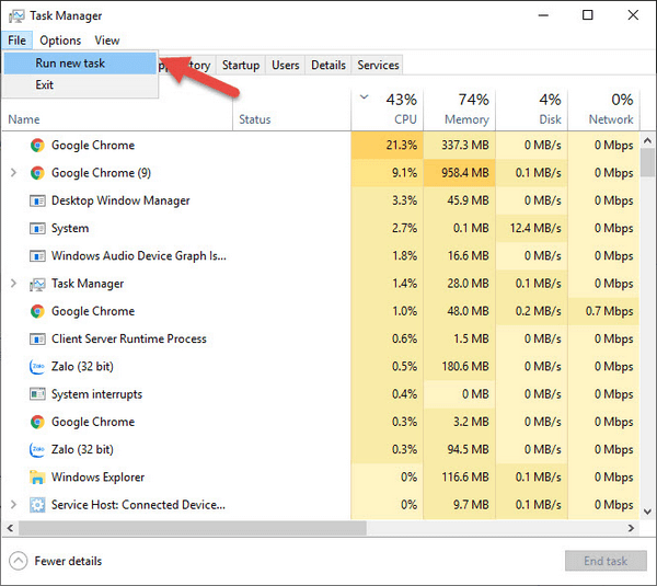 Hướng dẫn Tắt thông báo Your Windows license will expire soon qua Task Manager