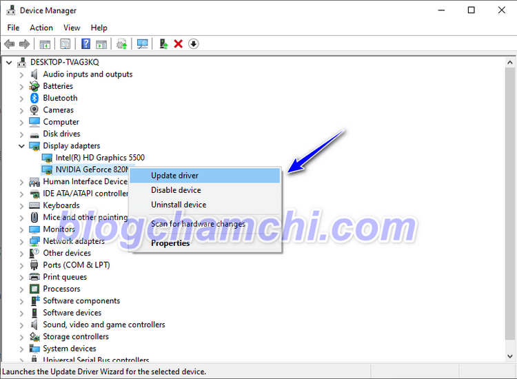 Cài đặt lại Driver màn hình máy tính Windows 10