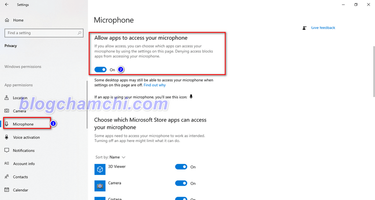 Sửa lỗi máy tính không nhận microphone bằng Settings