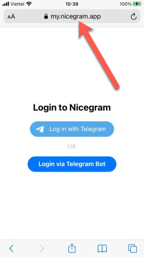 Sử dụng ứng dụng Nicegram đăng nhập Telegram