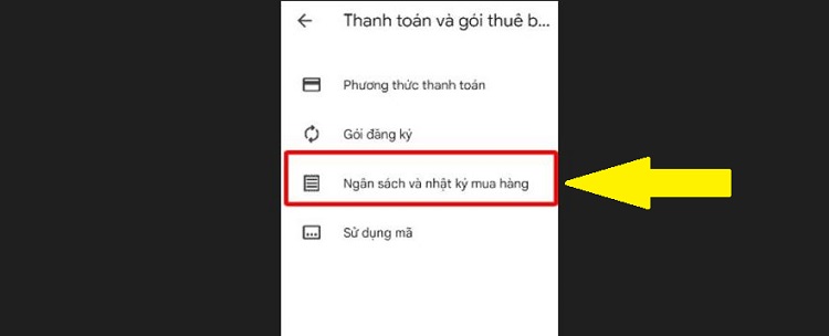 ngân sách và nhật ký mua hàng