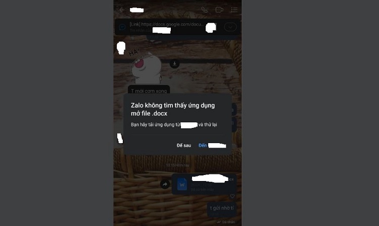 Nguyên nhân không mở được file Word trên Zalo