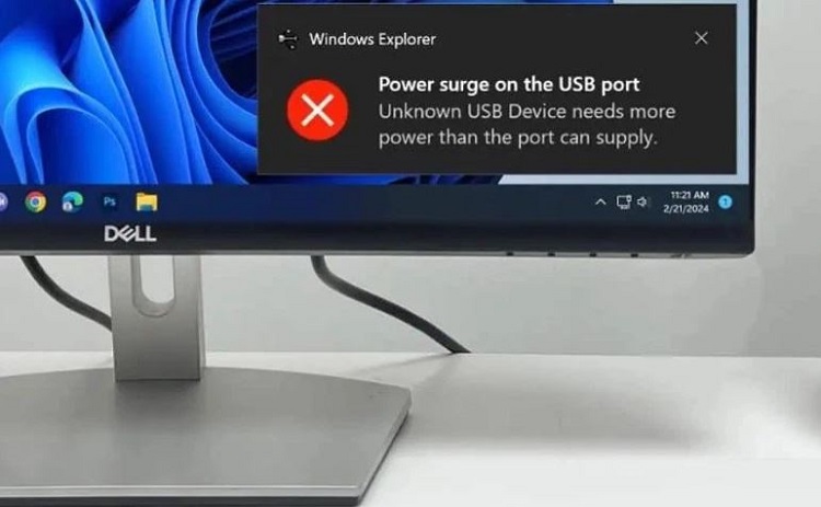 Nguyên nhân gây ra lỗi Power surge on the USB port