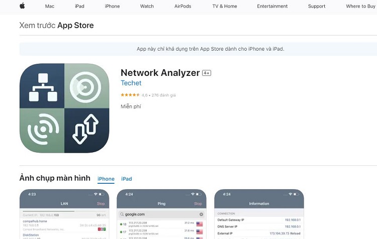 Phần mềm Network Analyzer