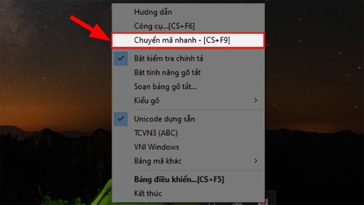 Phím tắt chuyển mã nội dung đã sao chép vào Clipboard