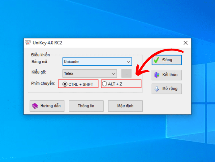 Phím tắt chuyển tiếng Anh sang tiếng Việt trên Unikey
