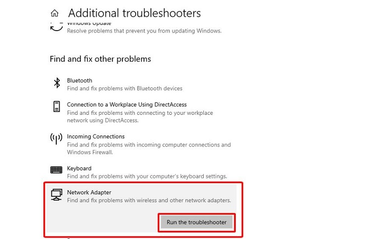 Run the troubleshooter