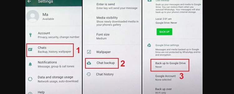 Sao lưu tin nhắn WhatsApp với Google Drive