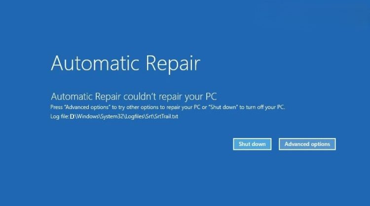 Startup Repair couldn’t repair your PC