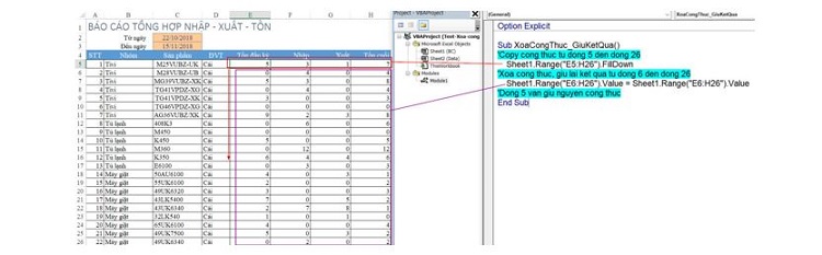 Sử dụng VBA để tự động xóa công thức B3