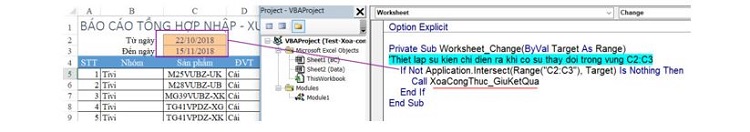 Sử dụng VBA để tự động xóa công thức B4