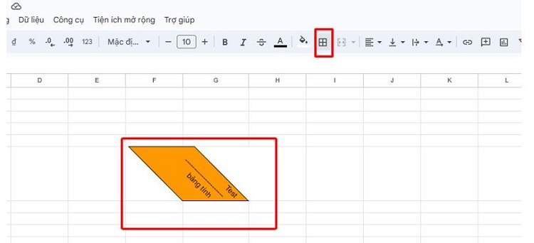 Sử dụng tính năng xoay văn bản của Google Sheet B4