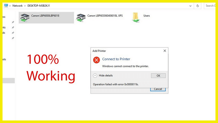 Nguyên nhân gây lỗi Windows cannot connect to the printer