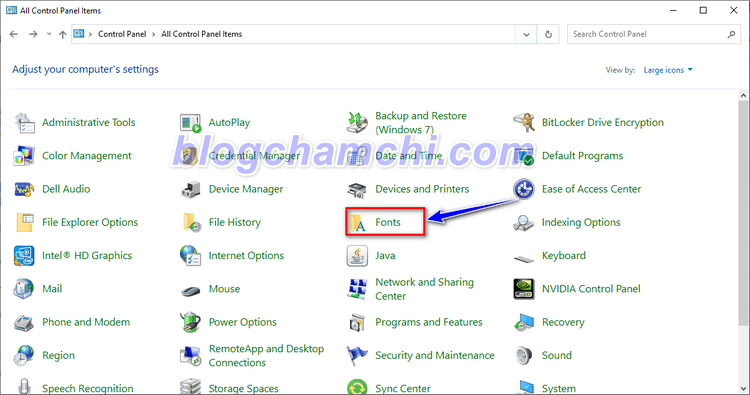Xử lý lỗi font trên giao diện Windows bằng Control Panel