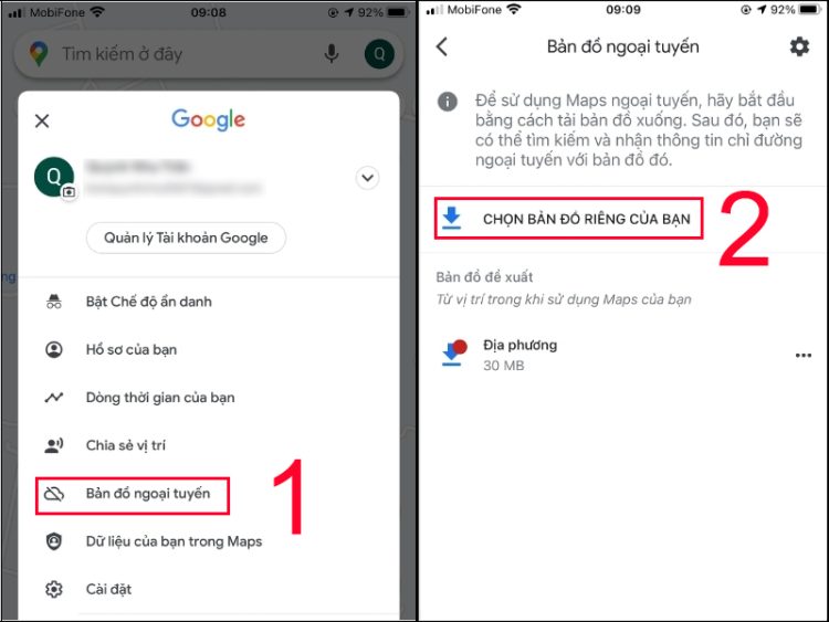 Tải bản đồ ngoại tuyến trên Google Maps