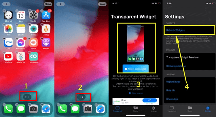 Cách tạo màn hình chính trống cho iPhone trên iOS 14 bằng Transparent Widget