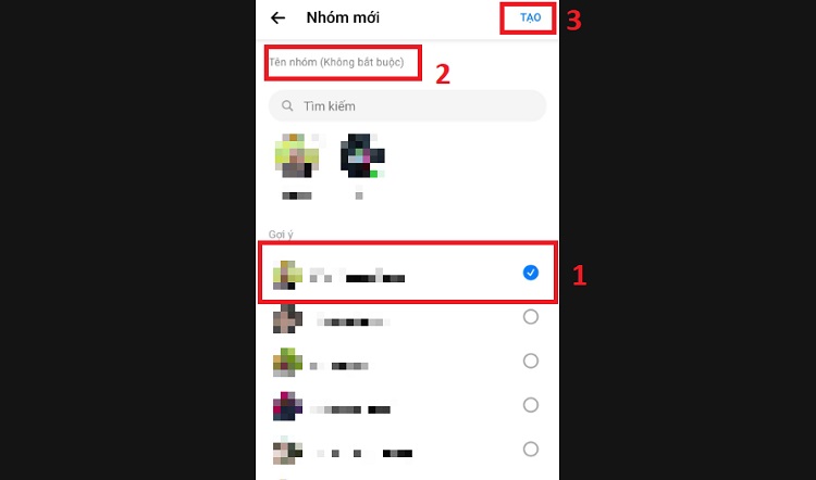 Tạo nhóm chat mới trên Messenger