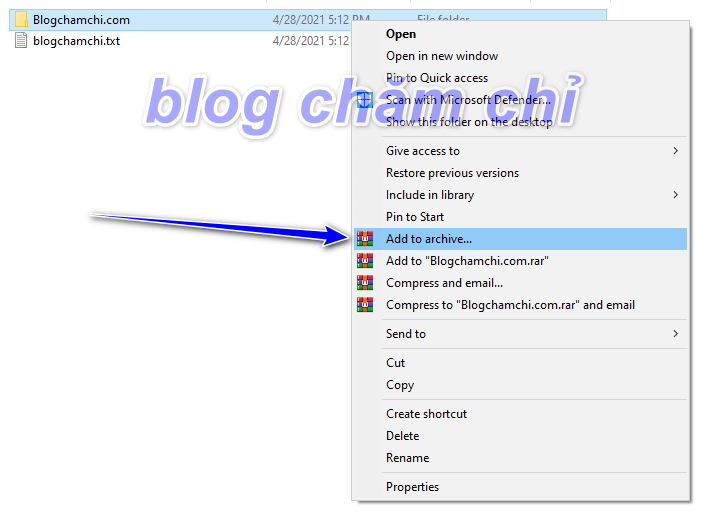 Tạo mật khẩu cho folder bằng phần mềm WinRAR