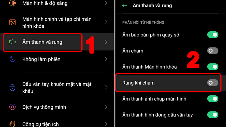 Bật/tắt chế độ rung khi nhắn tin trên điện thoại Android Oppo