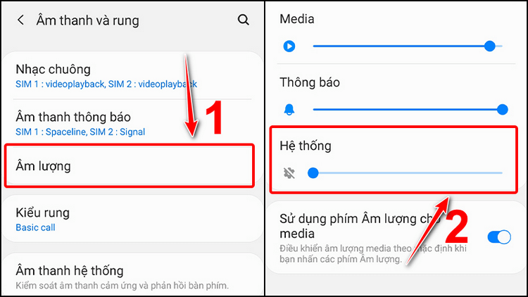 Tắt âm camera trên điện thoại Samsung bằng tắt âm lượng hệ thống