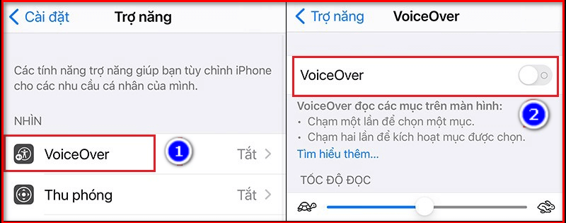 Cách tắt chế độ khiếm thị trên iPhone trong VoiceOver