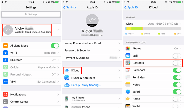 Tắt đồng bộ iCloud và bật lại