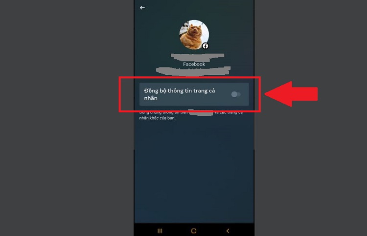 Tắt đồng bộ thông tin trang cá nhân