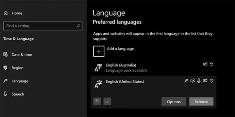 Cách hiển thị thanh Language bar trên Taskbar