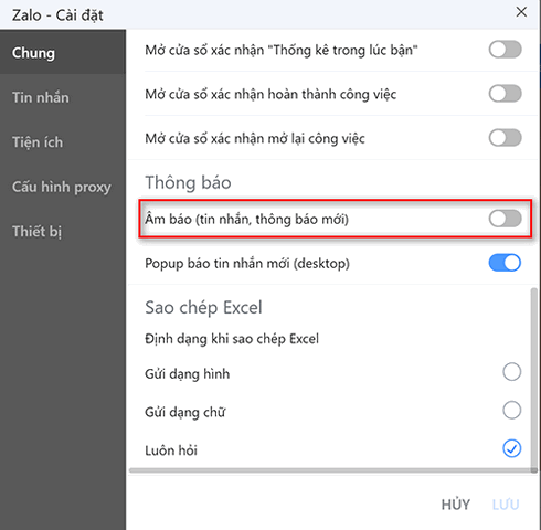 Cách tắt thông báo Zalo trên máy tính với tất cả bạn bè, nhóm