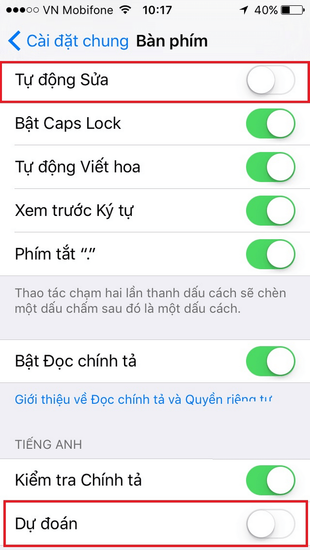 Mách bạn các bước tắt tiên đoán trên iPhone cực đơn giản